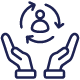 Icon representing higher customer retention and loyalty