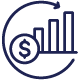 Icon representing measurable return on investment (ROI) and business impact