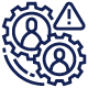 Icon representing reduced operational risk through process optimization