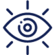 Icon representing complete visibility across systems, data, and operations